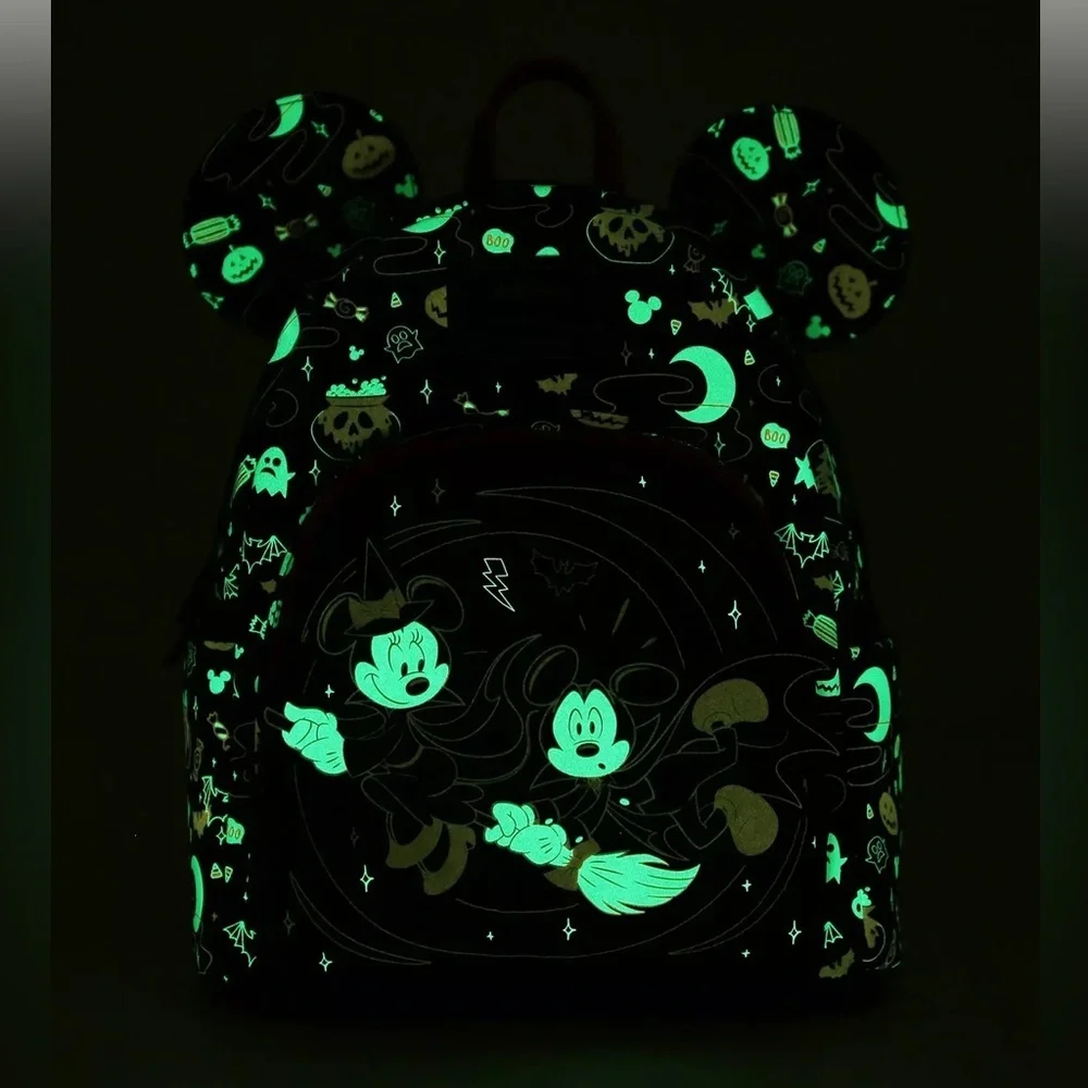 Loungefly Disney Mickey & Minnie Halloween Ears Glow-in-the-Dark Mini Backpack